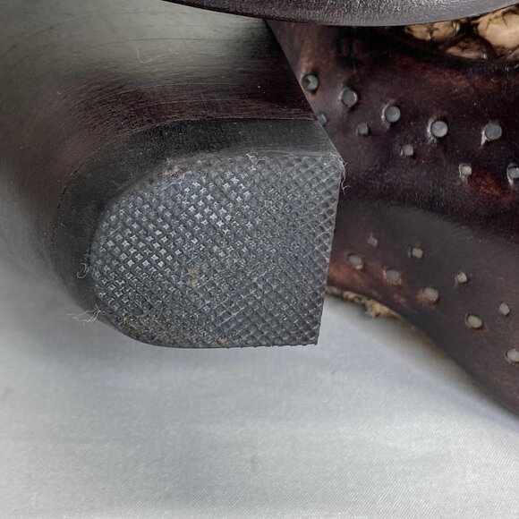 NEW ALLENS Women’s Kyra Brown Exotic High Heel Ankle Boots – Size 6B - Picture 4 of 13